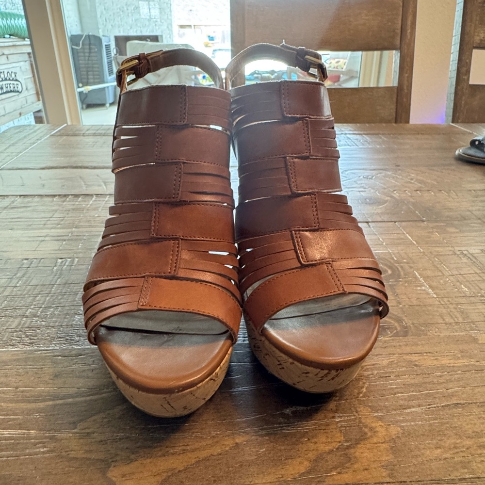 Women's Franco Sarto Brown Wedge Sandals